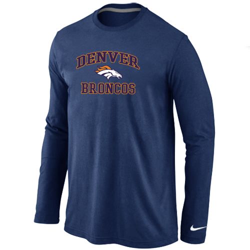 Nike Denver Broncos Heart & Soul Long Sleeve NFL T-Shirt - Dark Blue